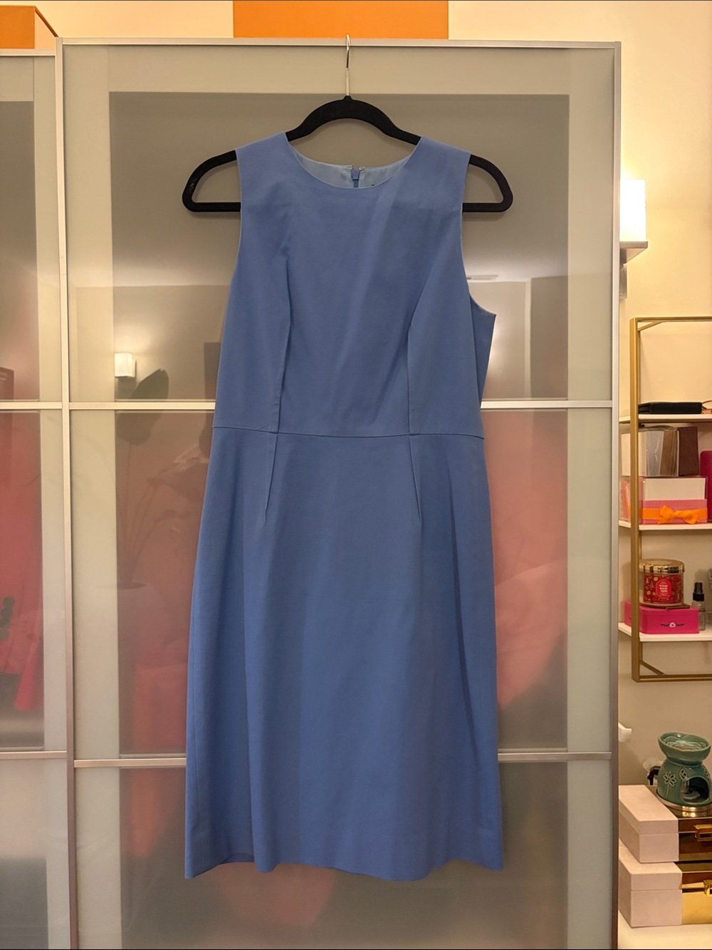 Classic Sleeveless Blue Midi Dress